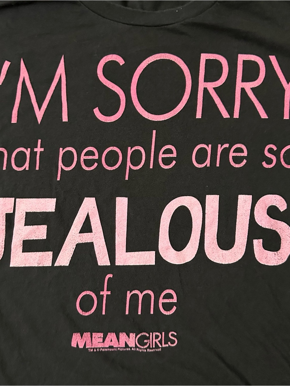 Rare Mean Girls Movie Promo T-shirt Large Movie Quote Short Sleeve Black Pink - Picture 3 of 8